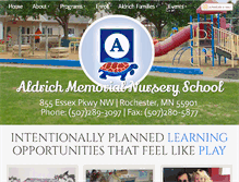 Tablet Screenshot of aldrichnurseryschool.com